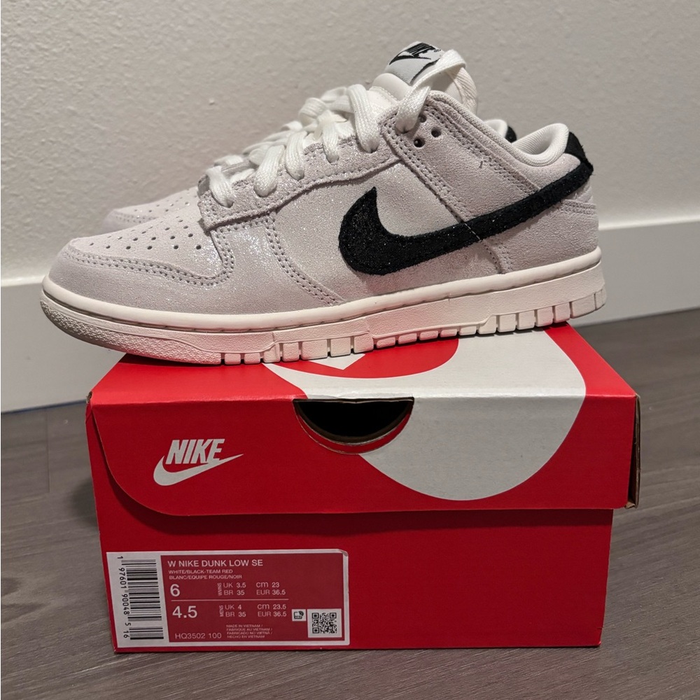Women’s Nike Dunk Low SE White/ Black/ Team Red